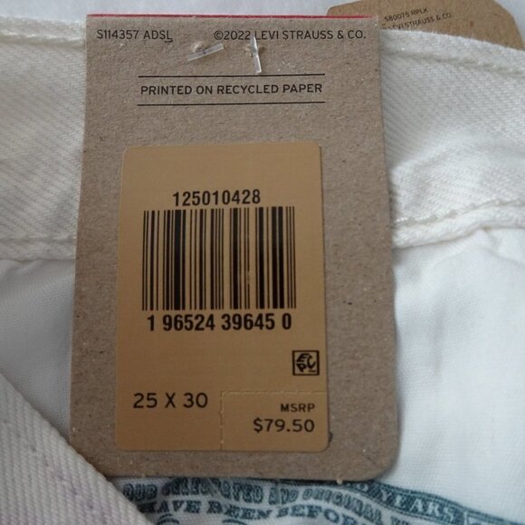 Levi's 501 Jeans Women's Size 25x30 White Tie Dye Denim Button Fly - Picture 10 of 12